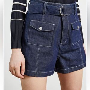 Ted Baker London Shortan Jean Shorts Ring Patch Pocket Denim Dark Wash Size 26